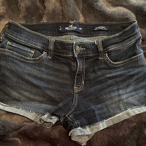 Hollister Juniors Dark Blue Jean Shorts